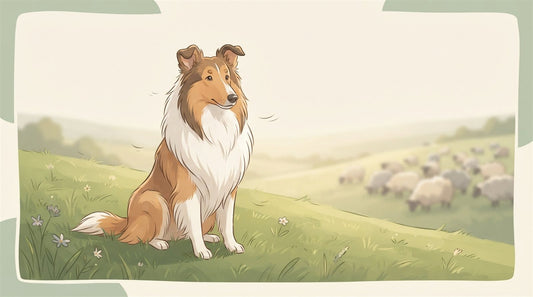Sable-and-white Rough Collie with tipped ears