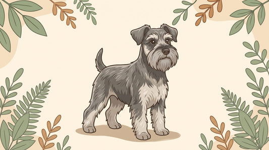 Miniature Schnauzer with bushy eyebrows, beard and folded ears