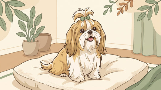 Shih Tzu with a topknot and long silky ears
