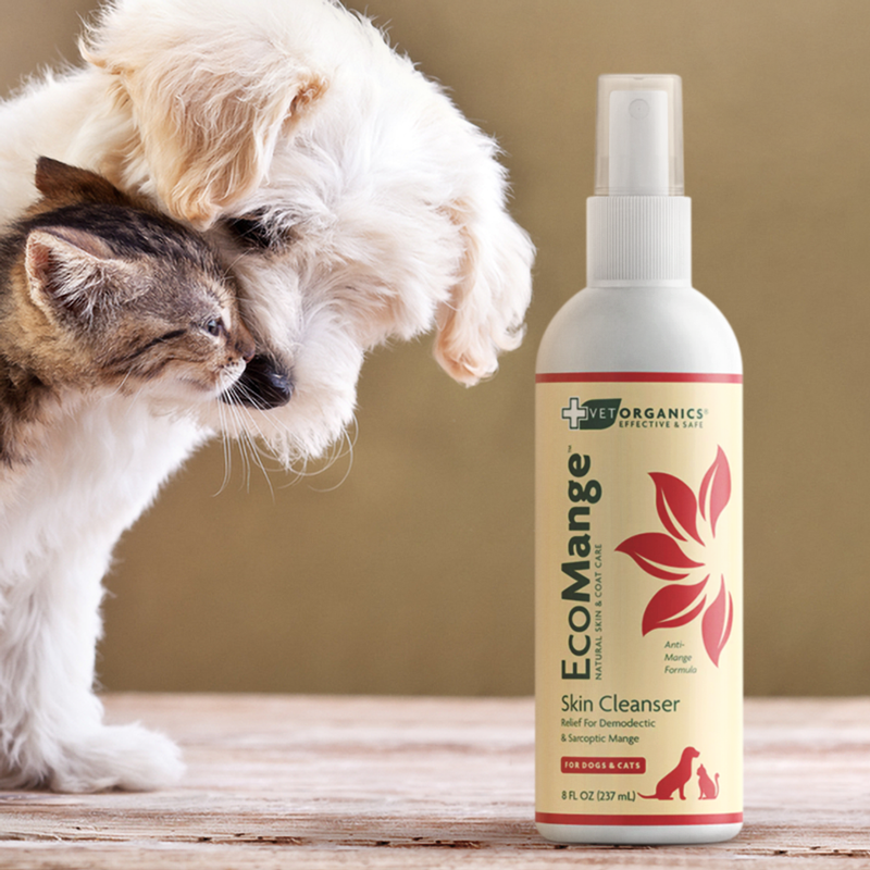 EcoMange Mange Treatment for Dogs & Cats with Demodectic or Sarcoptic Mange Mites, 8-oz bottle