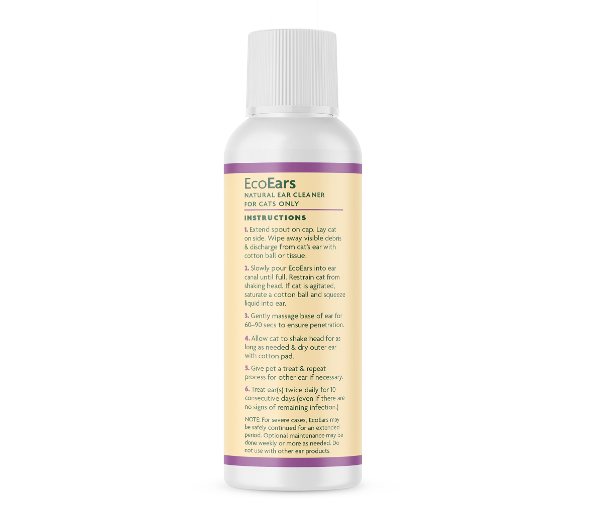 EcoEars Cat Ear Cleaner - Infection Formula, 4-oz bottle