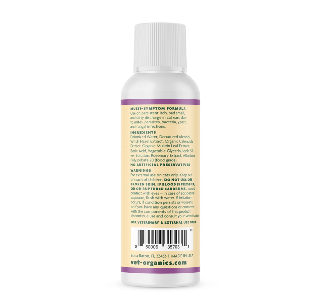 EcoEars Cat Ear Cleaner - Infection Formula, 4-oz bottle