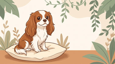 Blenheim Cavalier King Charles Spaniel with long feathered ears