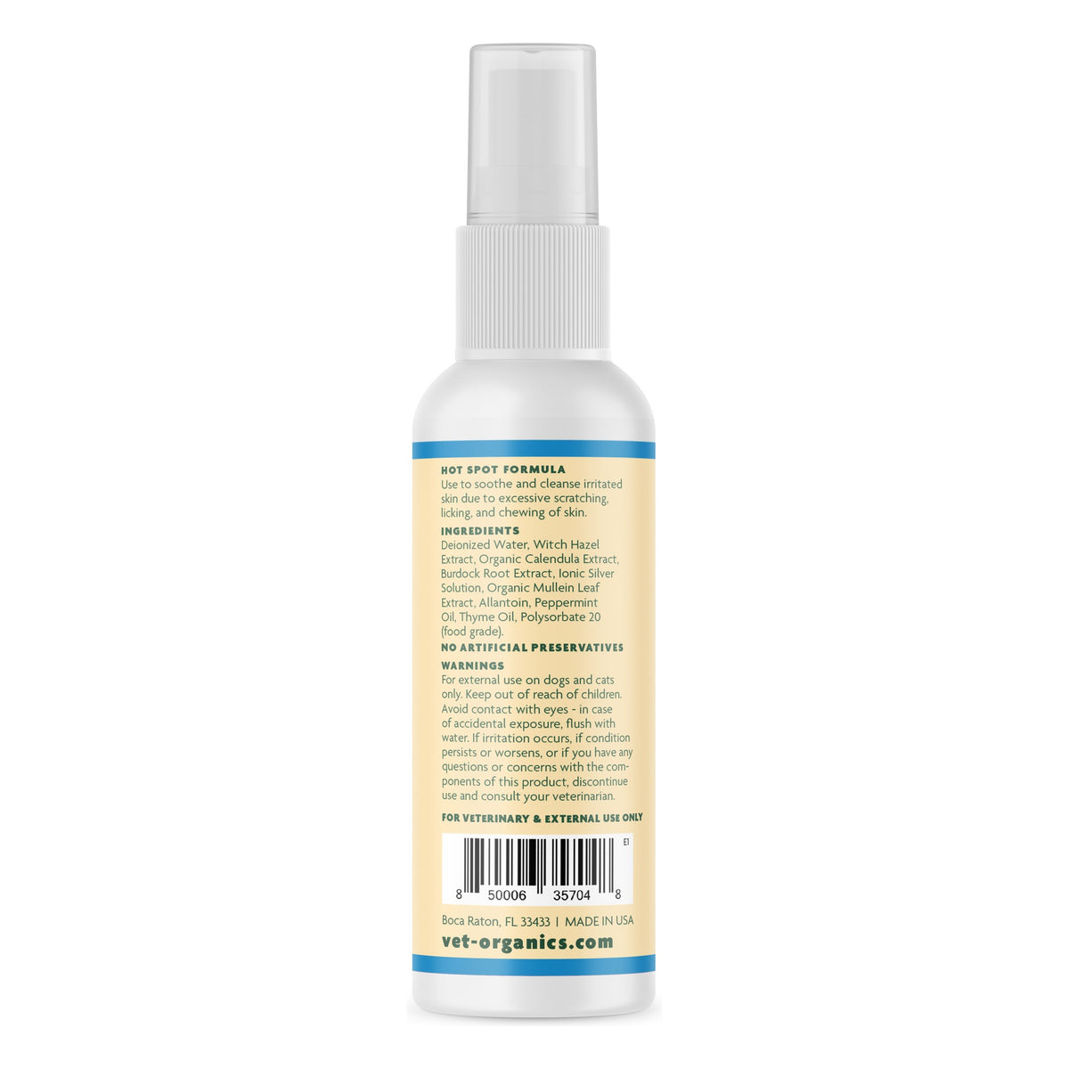EcoSpot Skin Cleanser 4 oz bottle, back label with ingredients and directions
