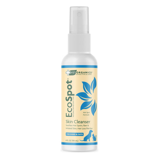EcoSpot Skin Cleanser hot spot spray for dogs and cats, 4 oz spray bottle, front label